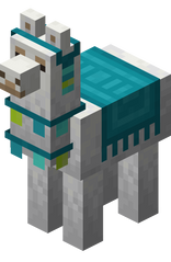 Lama recouvert d'un tapis cyan