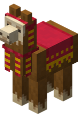 Lama recouvert d'un tapis rouge